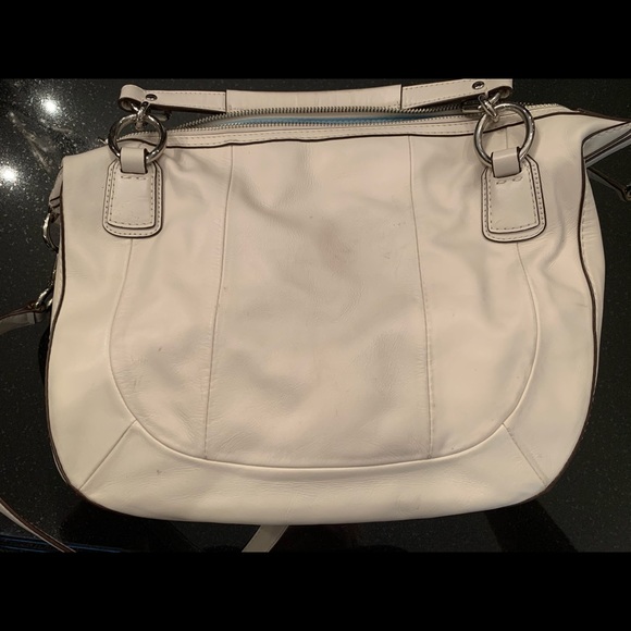 Coach KRI woven leather satchel. Silver/parchment. - Picture 9 of 9